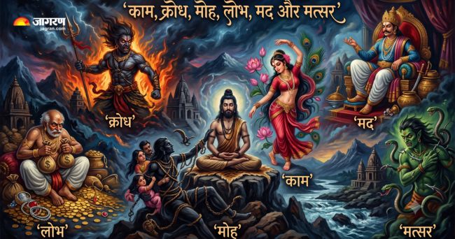 काम, क्रोध, मोह, लोभ, मद और मत्सर